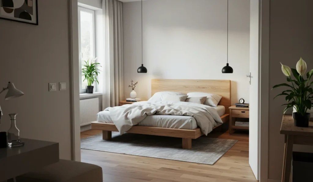 Tranquil master bedroom designed as sleep sanctuary with restful spaces principles for better rest